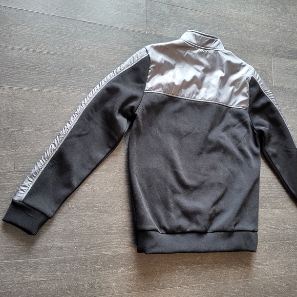 Guess Men Zip Mock Black Sliver Fleece Lined Jacket - Picture 7 of 10